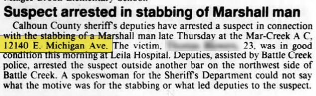 I-94 Pub (Mar-Creek AC, Mar-Creek Lounge, Mar-Creek Inn) - Mar 1985 Stabbing (newer photo)